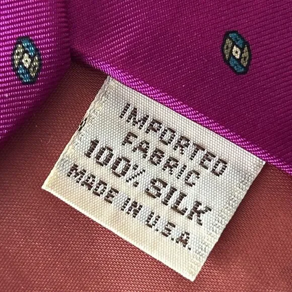 YVES SAINT LAURENT All Silk Necktie Bright PINK Made In USA 3.25x58” - Picture 4 of 5